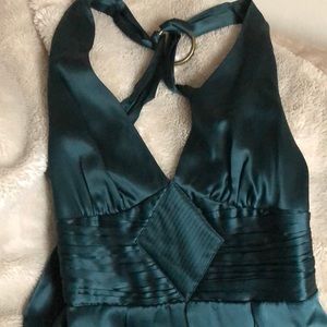 Silk teal evening dress